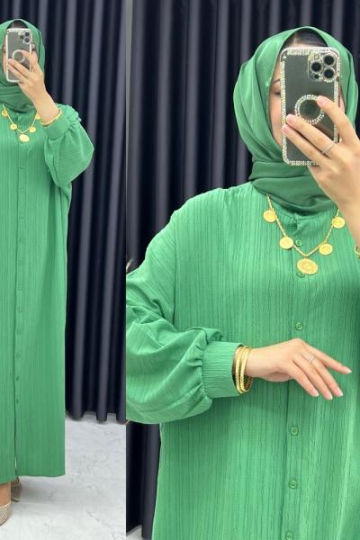 3322 Safa Tunik/Elbise Yeşil Yeşil