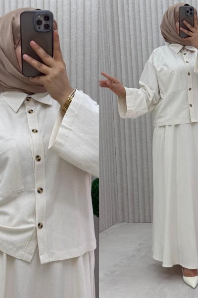 3932 Orkide Etekli Takım Taş Rengi