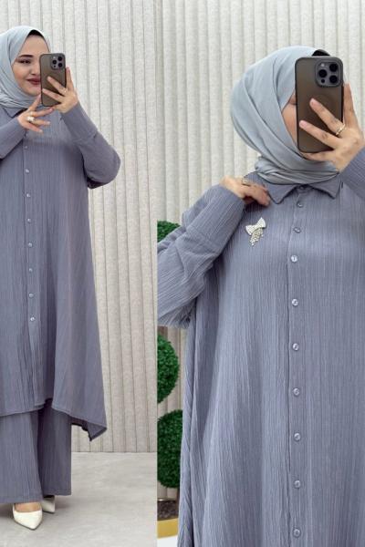 Arzu pantolonlu takım Gri