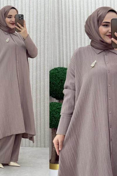 Arzu pantolonlu takım Vizon