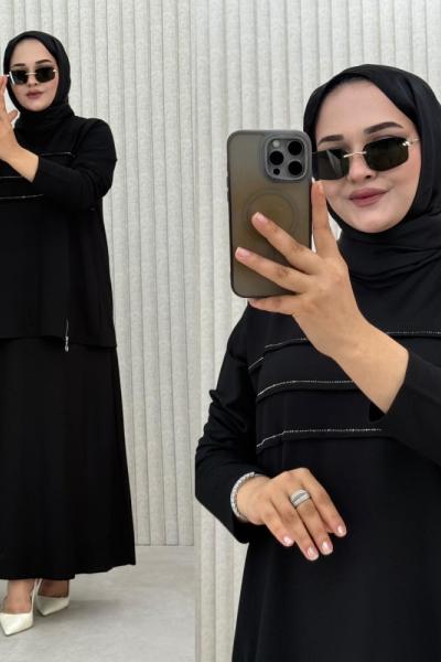 Aşkım Etekli Takım  Siyah