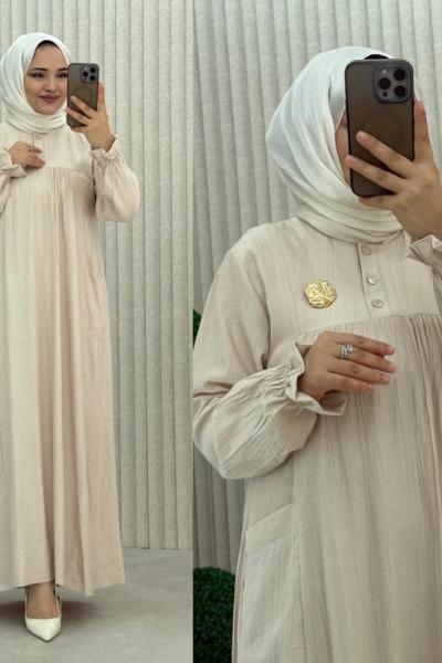 Belfu Elbise Taş Rengi