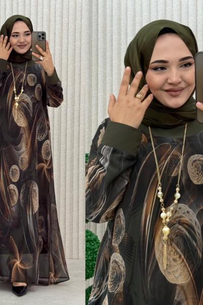 Büşra Elbise  Haki