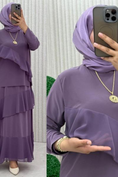 Ceviz Etekli Takım Lila