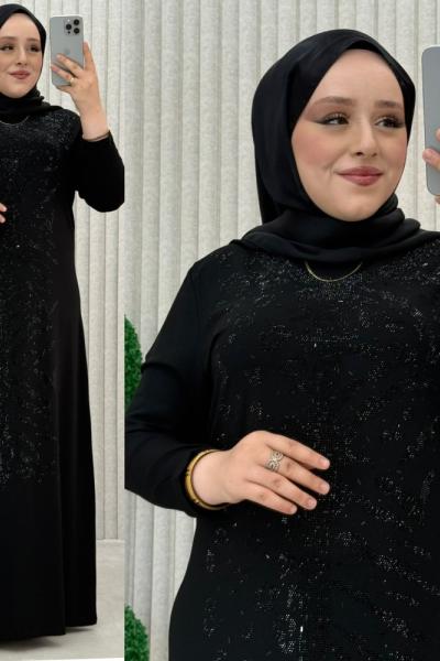 Ceyda Taşlı Elbise  Siyah