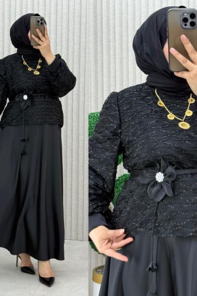 Demet Abiye Takım Siyah