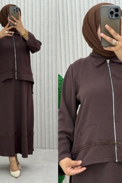 Derya Etekli Takım Kahverengi