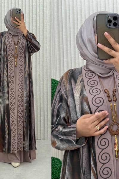 Döngü Elbise Takım Vizon