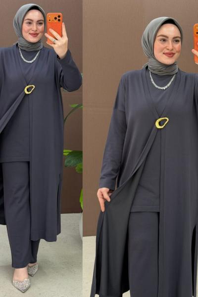 Elif 3 lü Takım Antrasit