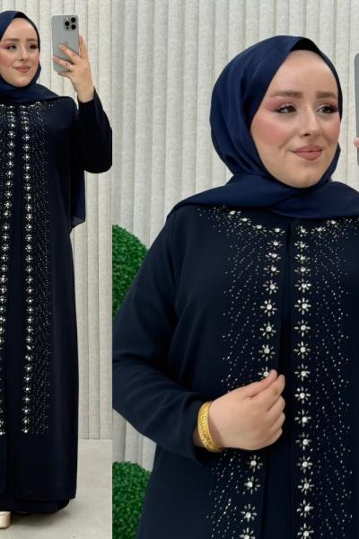 Firuze abiye ferace Lacivert