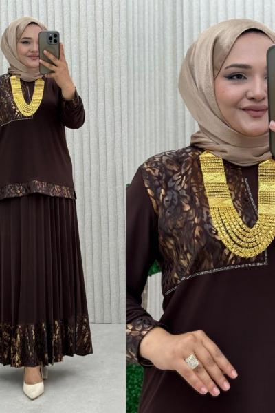 Funda Etekli Takım  Kahverengi