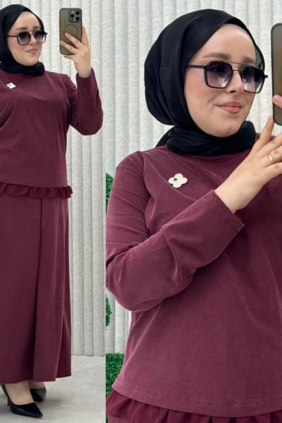 Gönül etekli takım Bordo