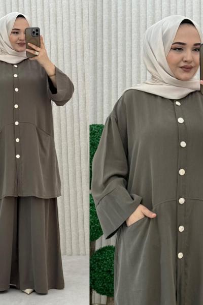 Harem Pantolonlu Takım  Haki