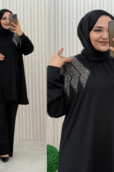 Işıltı Takım Siyah