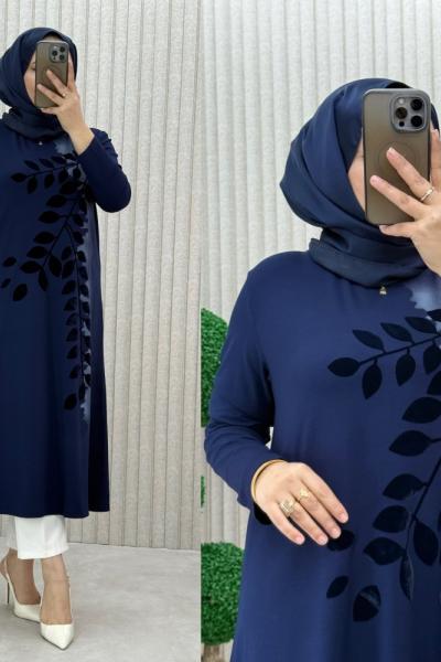 Kadife tunik Lacivert