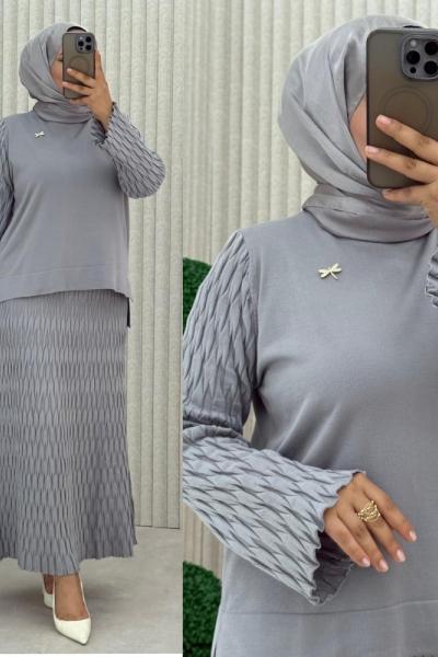 Kelebek Etekli Takım  Gri