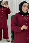 Lidya Pantolonlu takım Bordo
