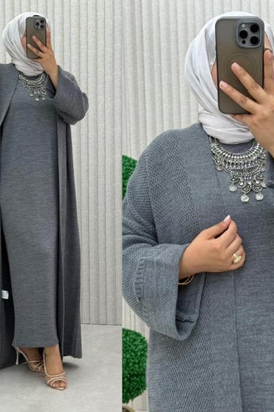 Malika Hırka Takım  Antrasit