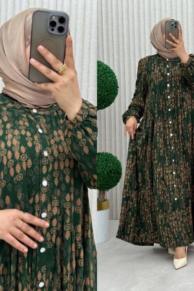 3946 Mehpare Elbise Zümrüt