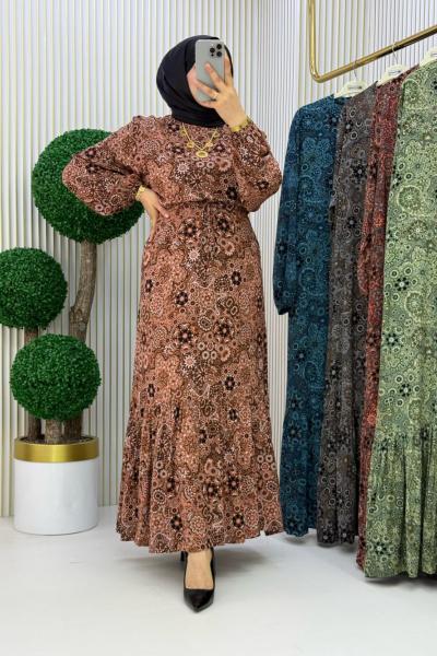 Meslina Elbise  Kahverengi