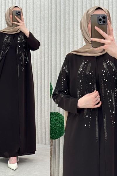 Nurbanu Abiye Elbise Acı Kahve