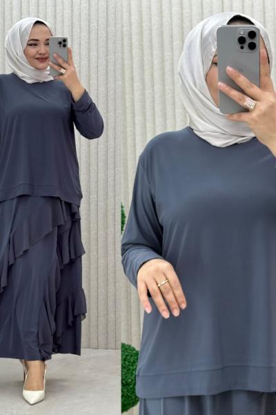 Özlem etekli takım Antrasit