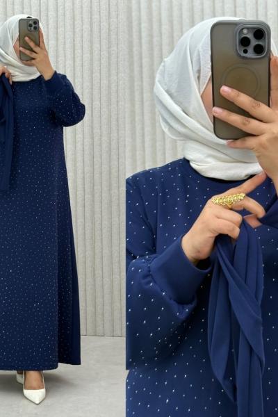 Pırıltı Elbise Lacivert