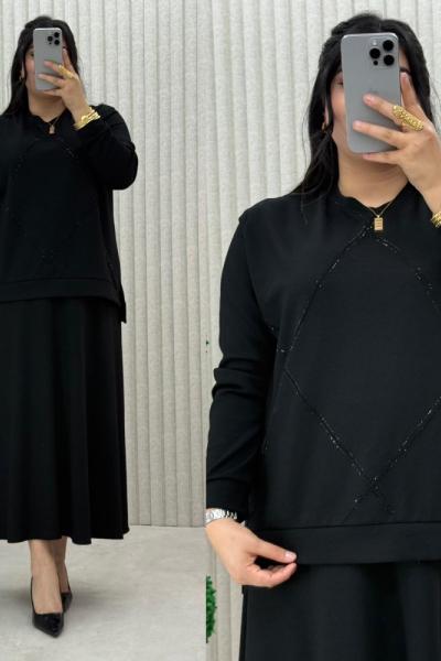 Riham Etekli Takım Siyah