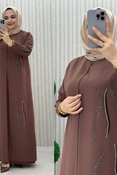 SAHRA ABİYE  ELBİSE  Taba