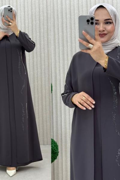 SAHRA ABİYE  ELBİSE  Antrasit