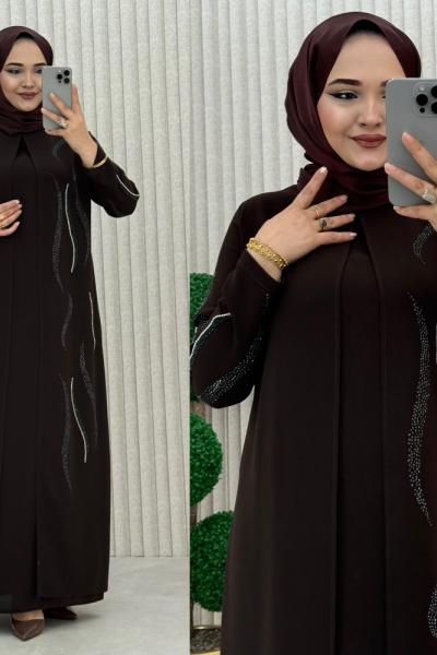 SAHRA ABİYE  ELBİSE  Acı Kahve