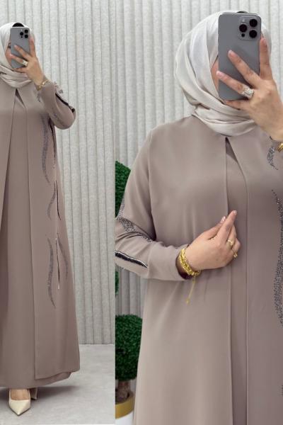 SAHRA ABİYE  ELBİSE  Taş Rengi