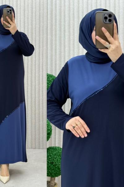 Sanem elbise Lacivert