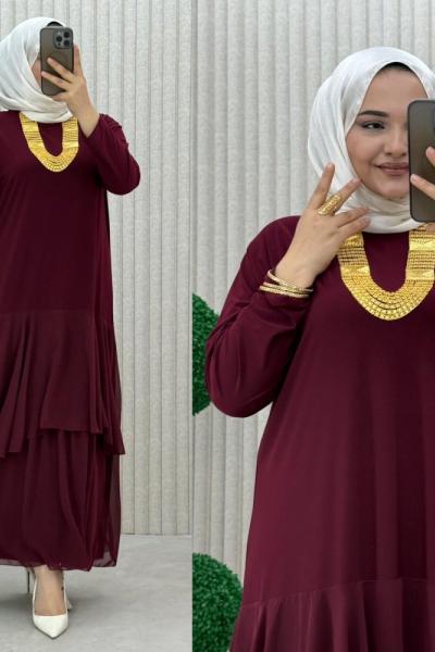 Şenay Elbise  Bordo