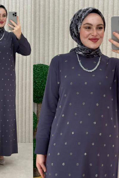 Serçe elbise  Antrasit