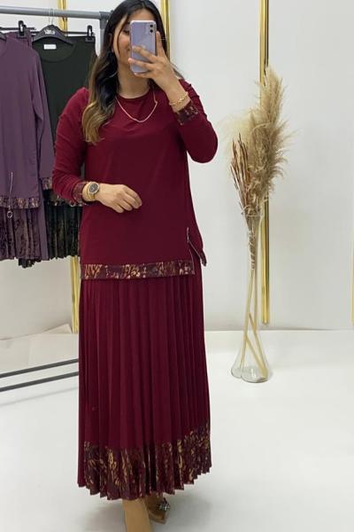 Sevda Etekli Takım Bordo