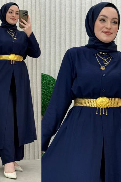Simay Pantolonlu Takım Lacivert
