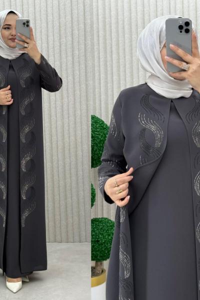 Star Abiye Elbise Antrasit