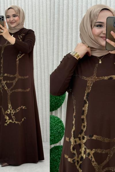 Vildan elbise  Kahverengi