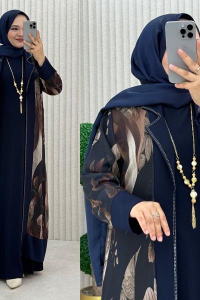 Yasmin Elbise Takım  Lacivert
