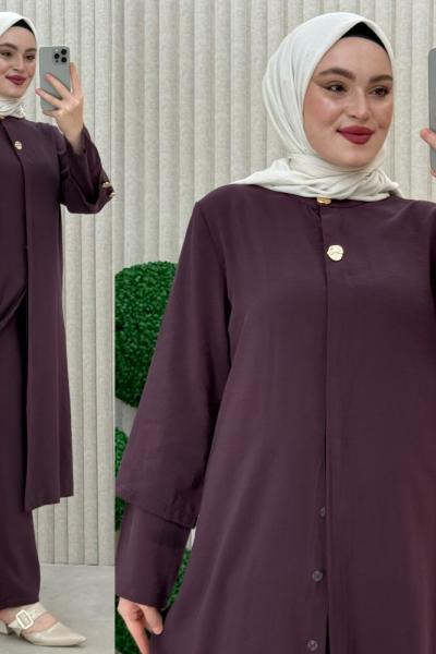 Yekta pantolonlu takım  Mürdüm