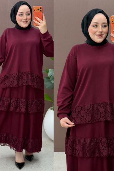 Lili 3 lü Takım Bordo