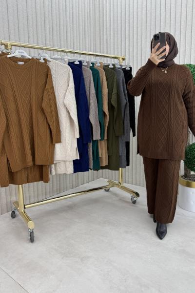 ZİRA TRİKO TAKIM Kahverengi