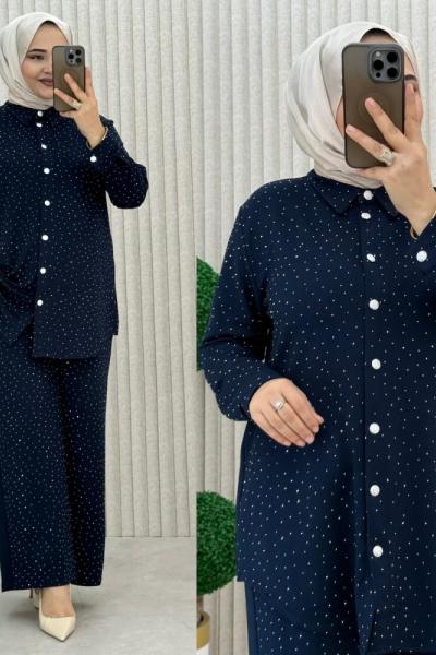 Ziynet Pantolonlu Takım Lacivert