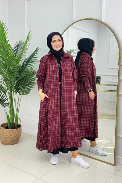 LİNA GÖMLEK  -BORDO