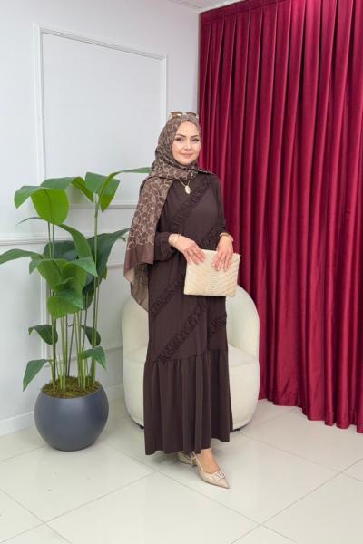 SELEN ELBİSE - ACI KAHVE