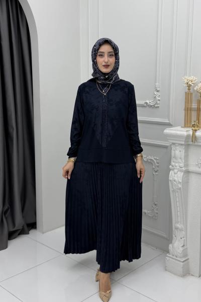 İpek Etek Takım Lacivert