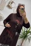 AMATİS MAXİ BOY TUNİK TAKIM Kahverengi