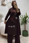 AMATİS MAXİ BOY TUNİK TAKIM Kahverengi