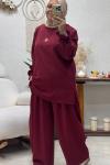 EBRU DÜĞME TAKIM Vişne